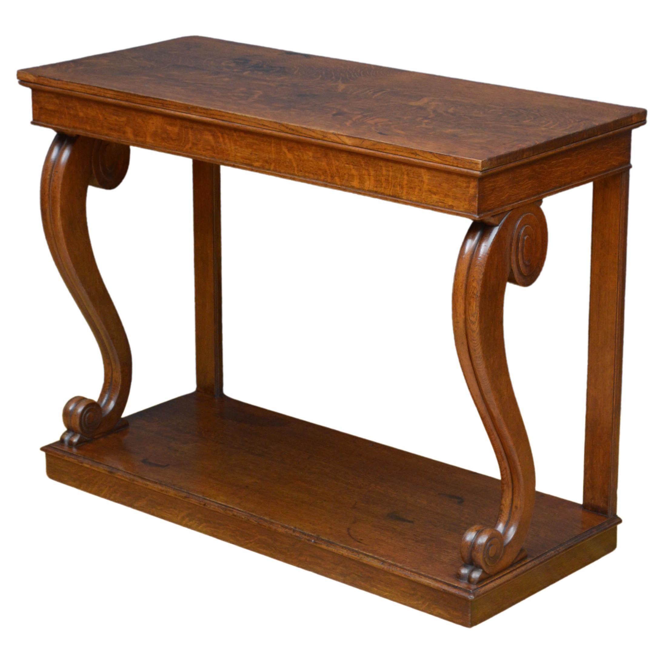 Victorian Oak Console Table Hall Table For Sale