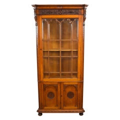 Victorian Oak Corner Cabinet