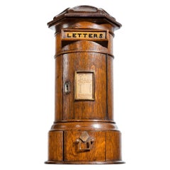 Used Victorian Oak Country House Letterbox by Rodrigues, Dated 1872, in the Form of