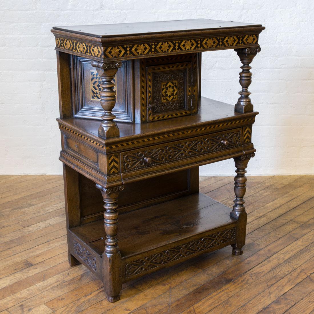 Polished Victorian Oak Court Cupboard