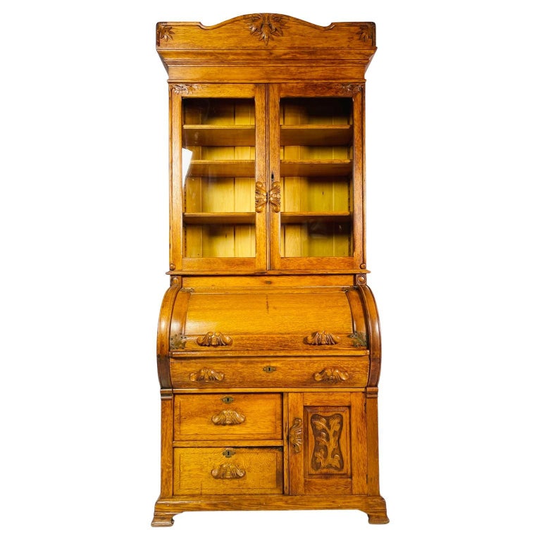Victorian Oak Cylinder Top Secretary-Desk, CA 1890s For Sale at 1stDibs