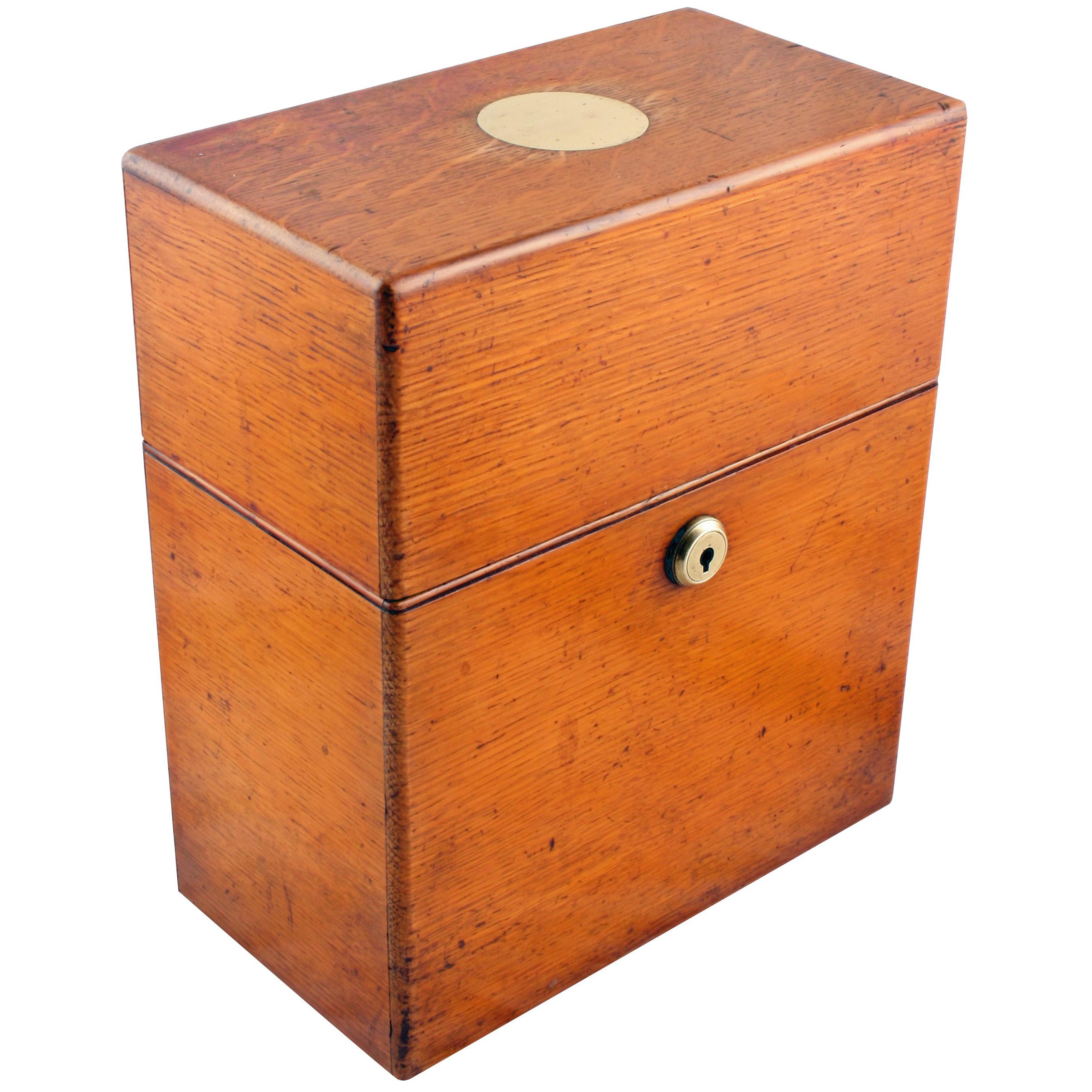 Victorian Oak Decanter Box For Sale