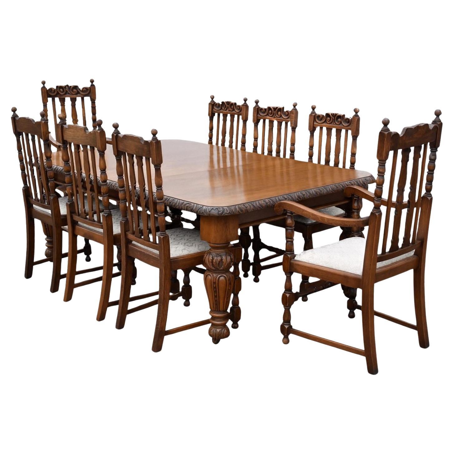 Chaises de salle à manger en chêne victorien 
8 chaises