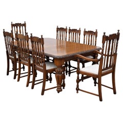 Sedie da pranzo vittoriane in Oak e 8 sedie