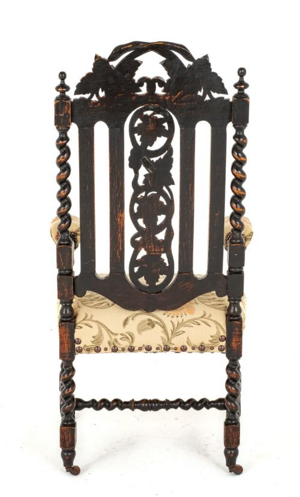 Victorian Oak Dining Set Table and Chairs 1880 6
