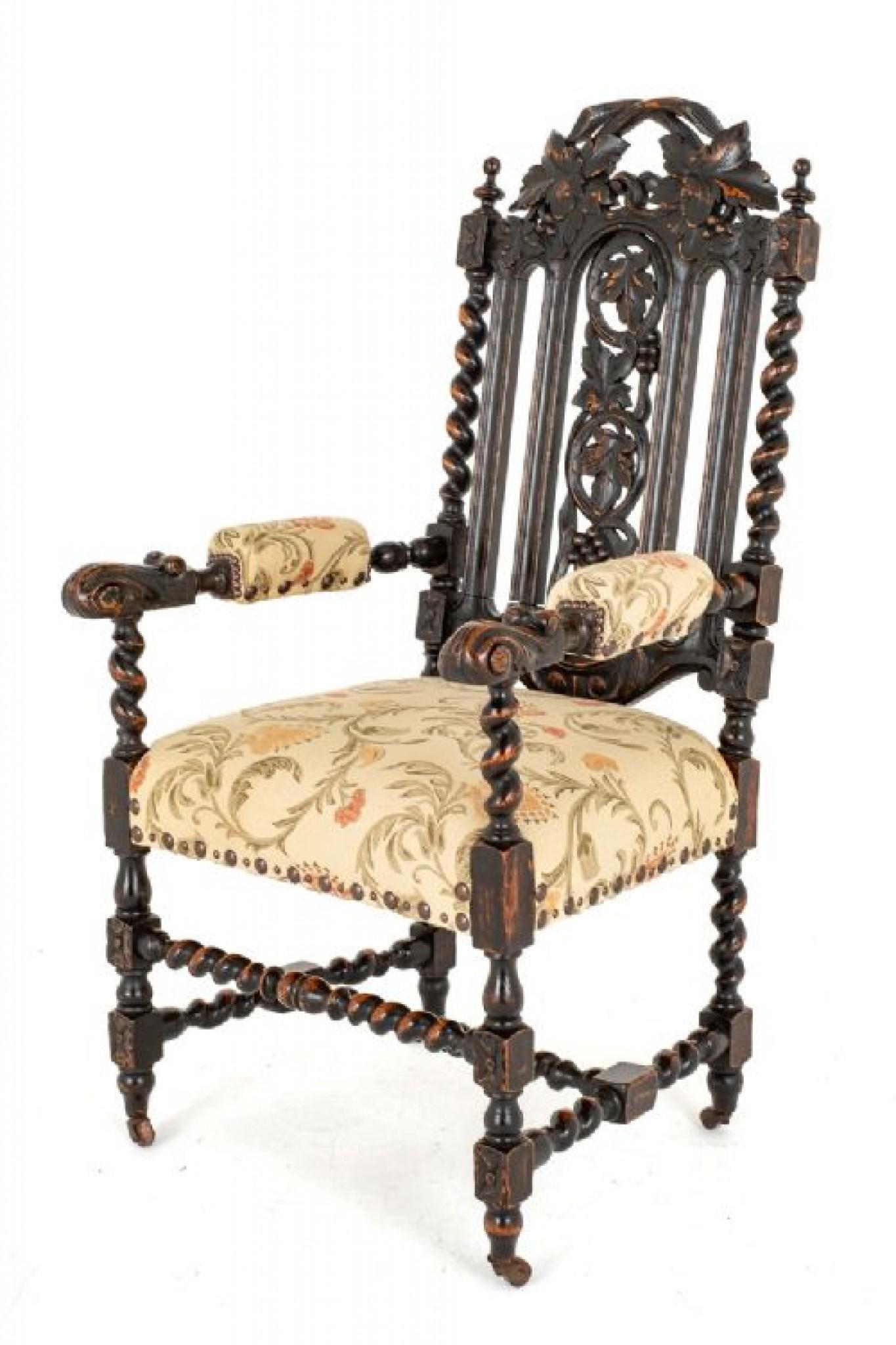 Victorian Oak Dining Set Table and Chairs 1880 8