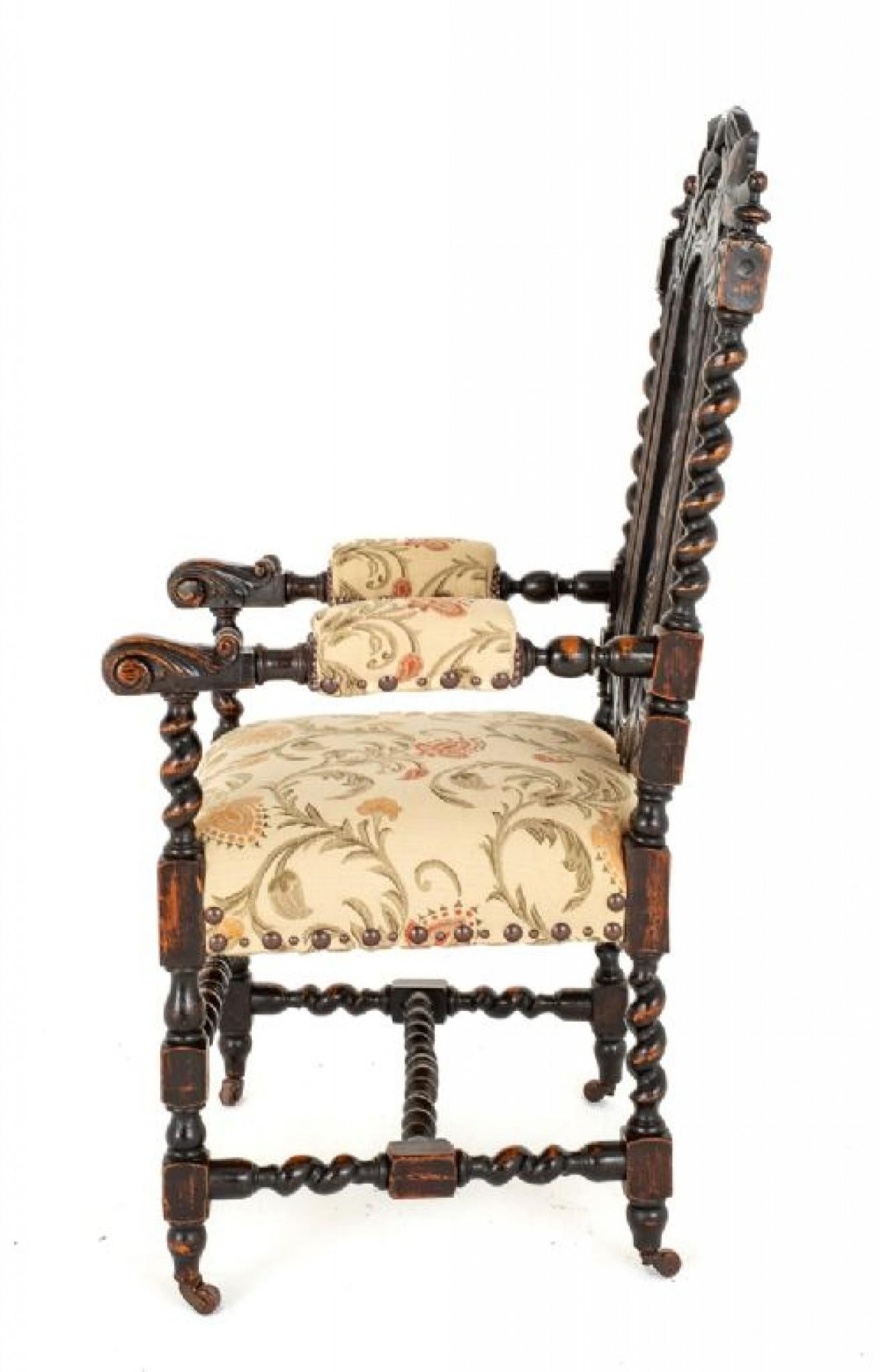 Victorian Oak Dining Set Table and Chairs 1880 9