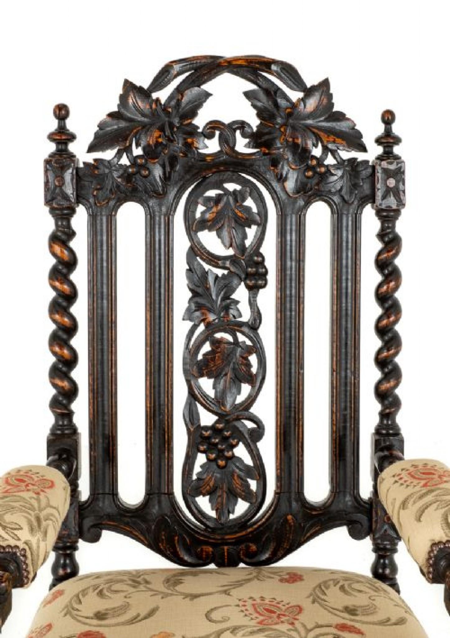 Victorian Oak Dining Set Table and Chairs 1880 13