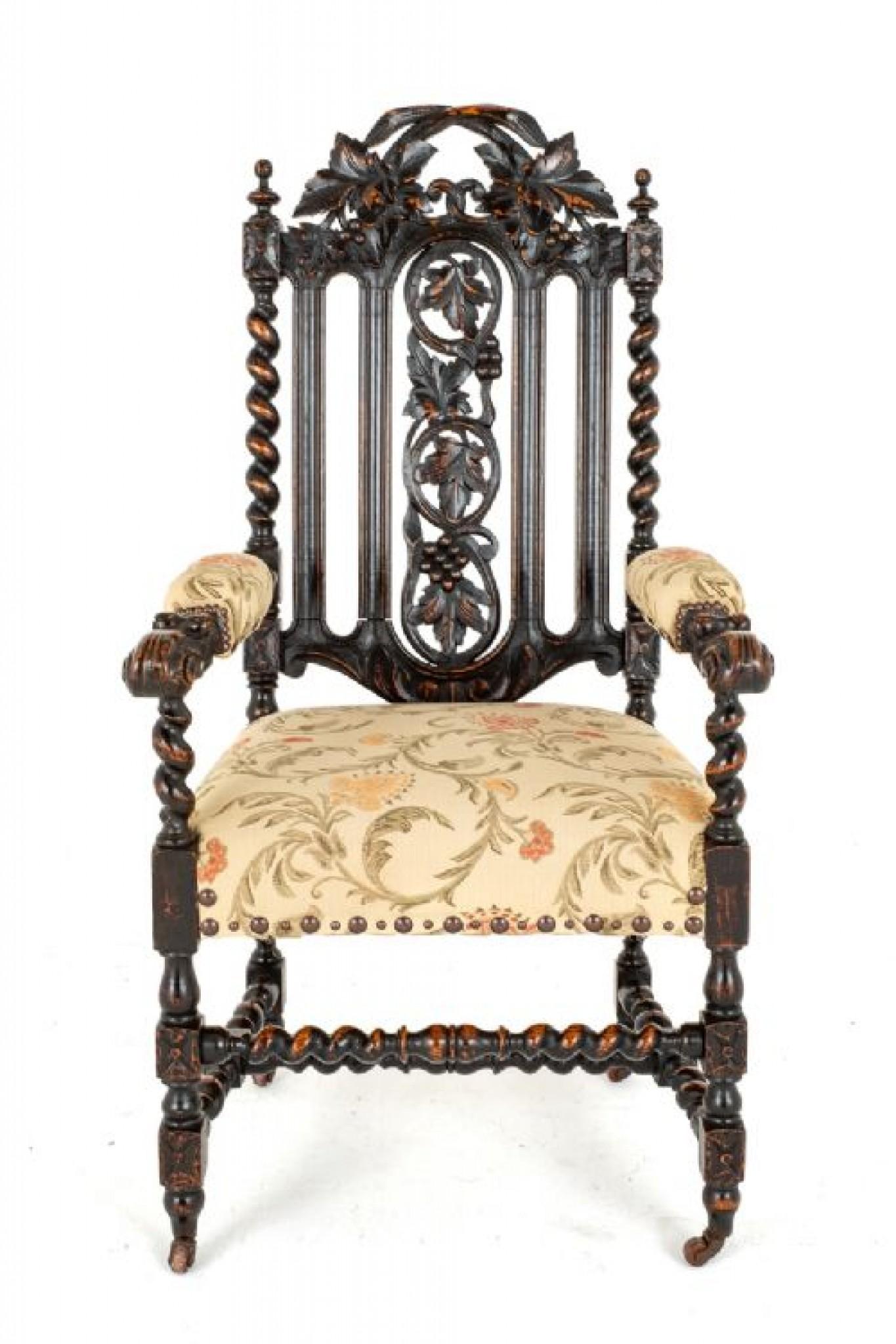 Victorian Oak Dining Set Table and Chairs 1880 14