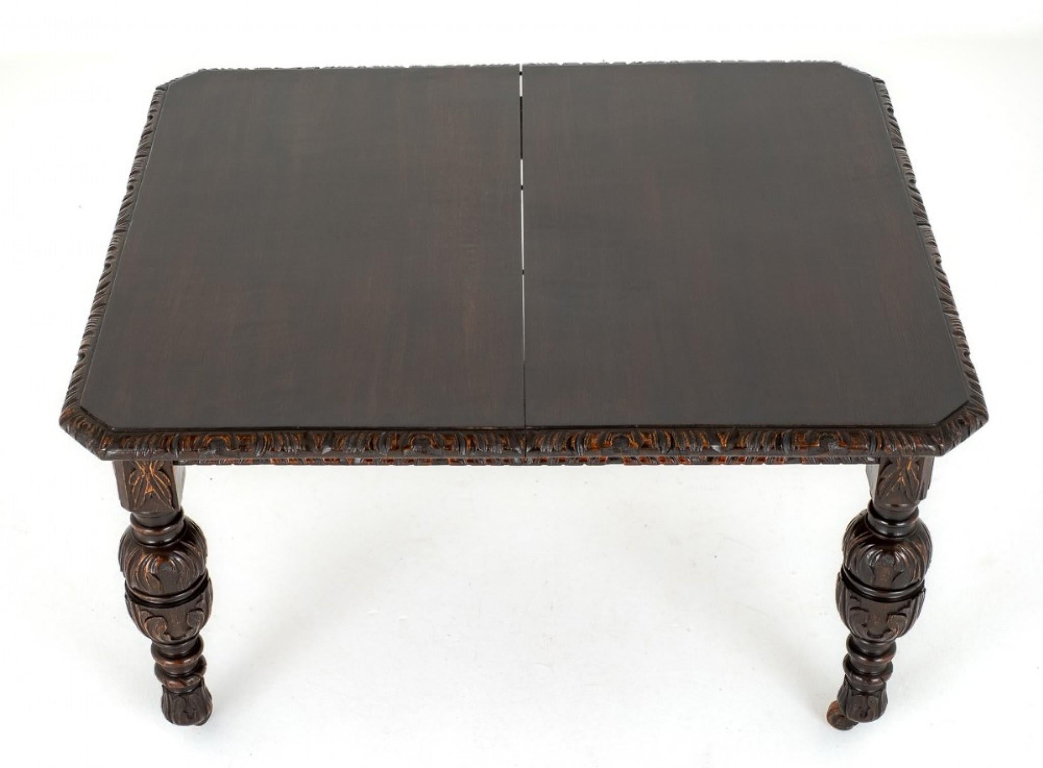 Victorian Oak Dining Set Table and Chairs 1880 15