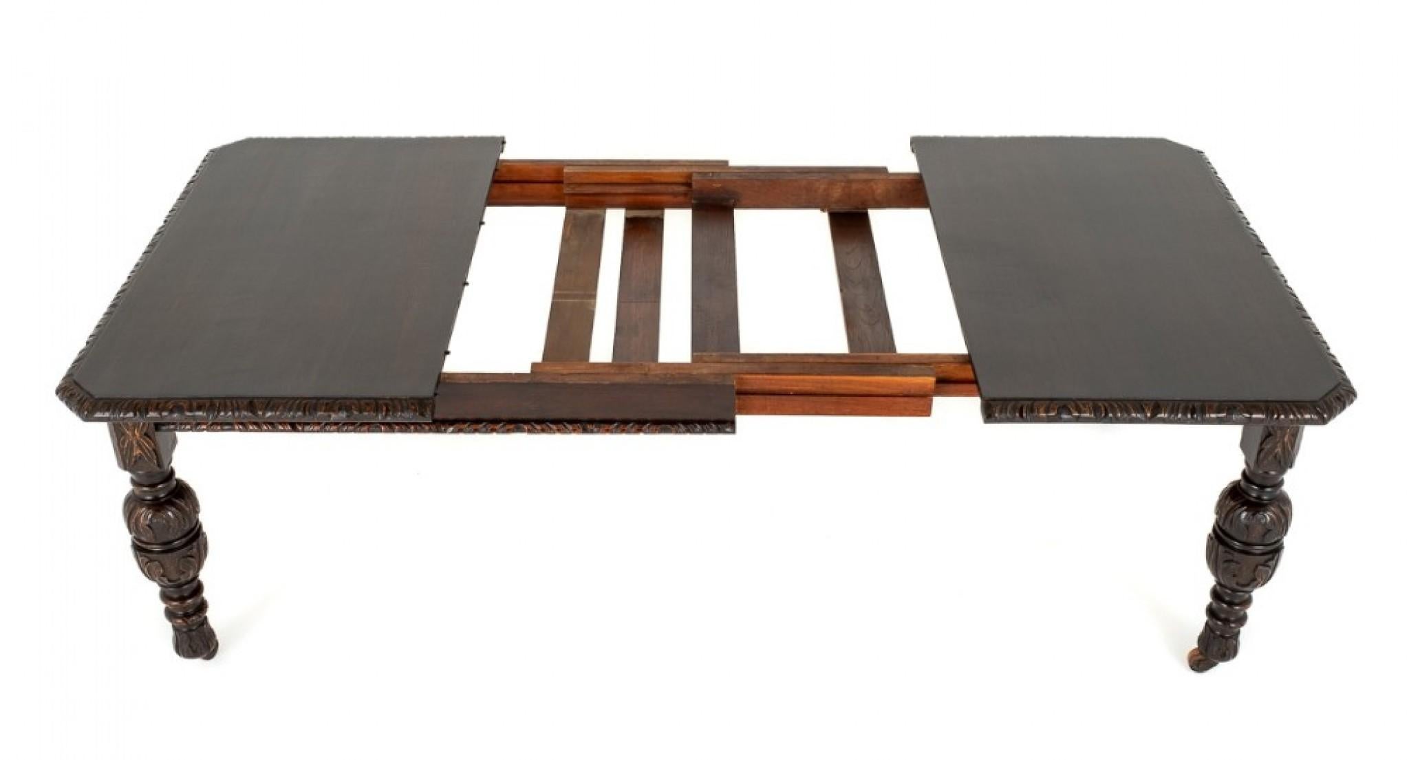Victorian Oak Dining Set Table and Chairs 1880 16