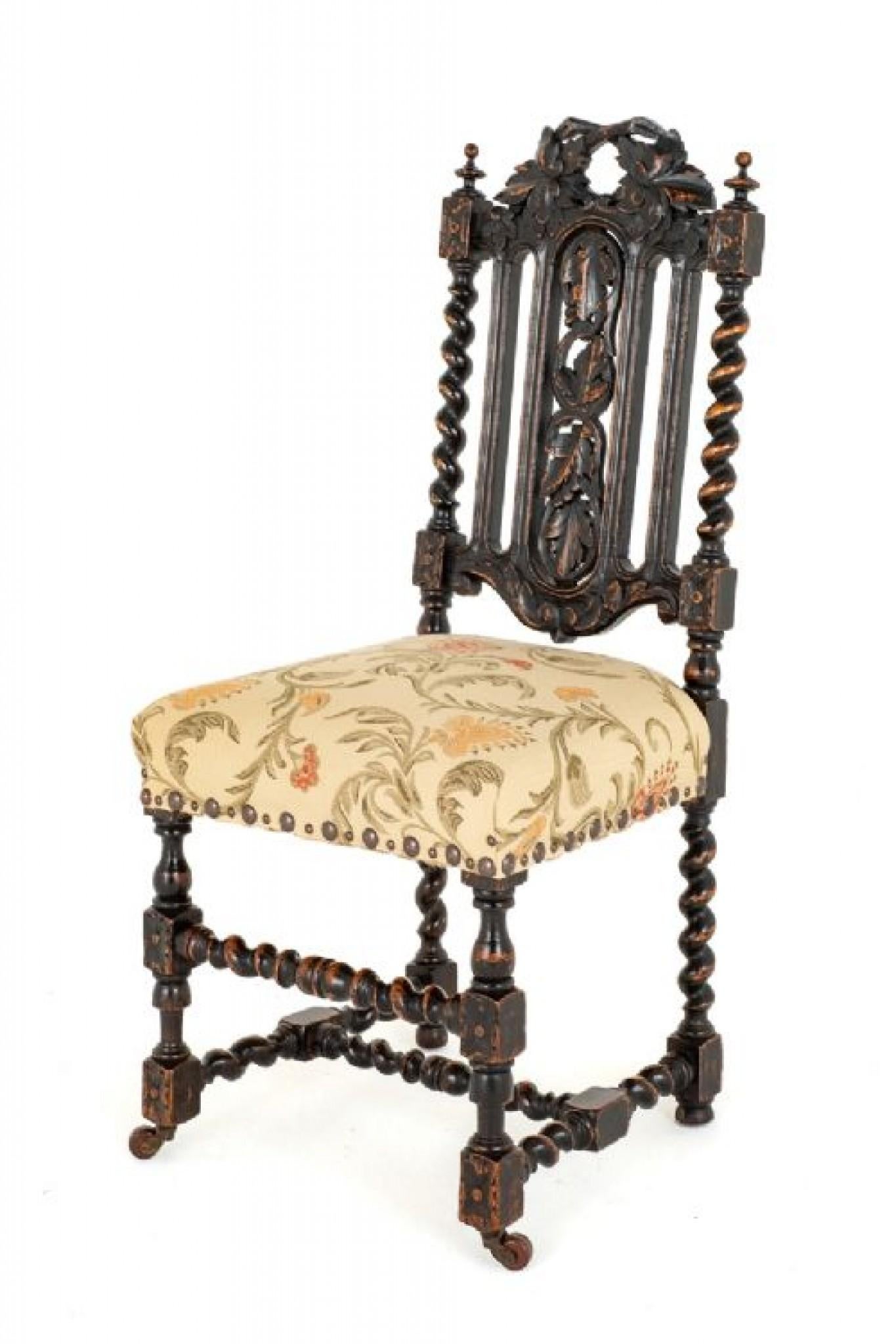 Victorian Oak Dining Set Table and Chairs 1880 4