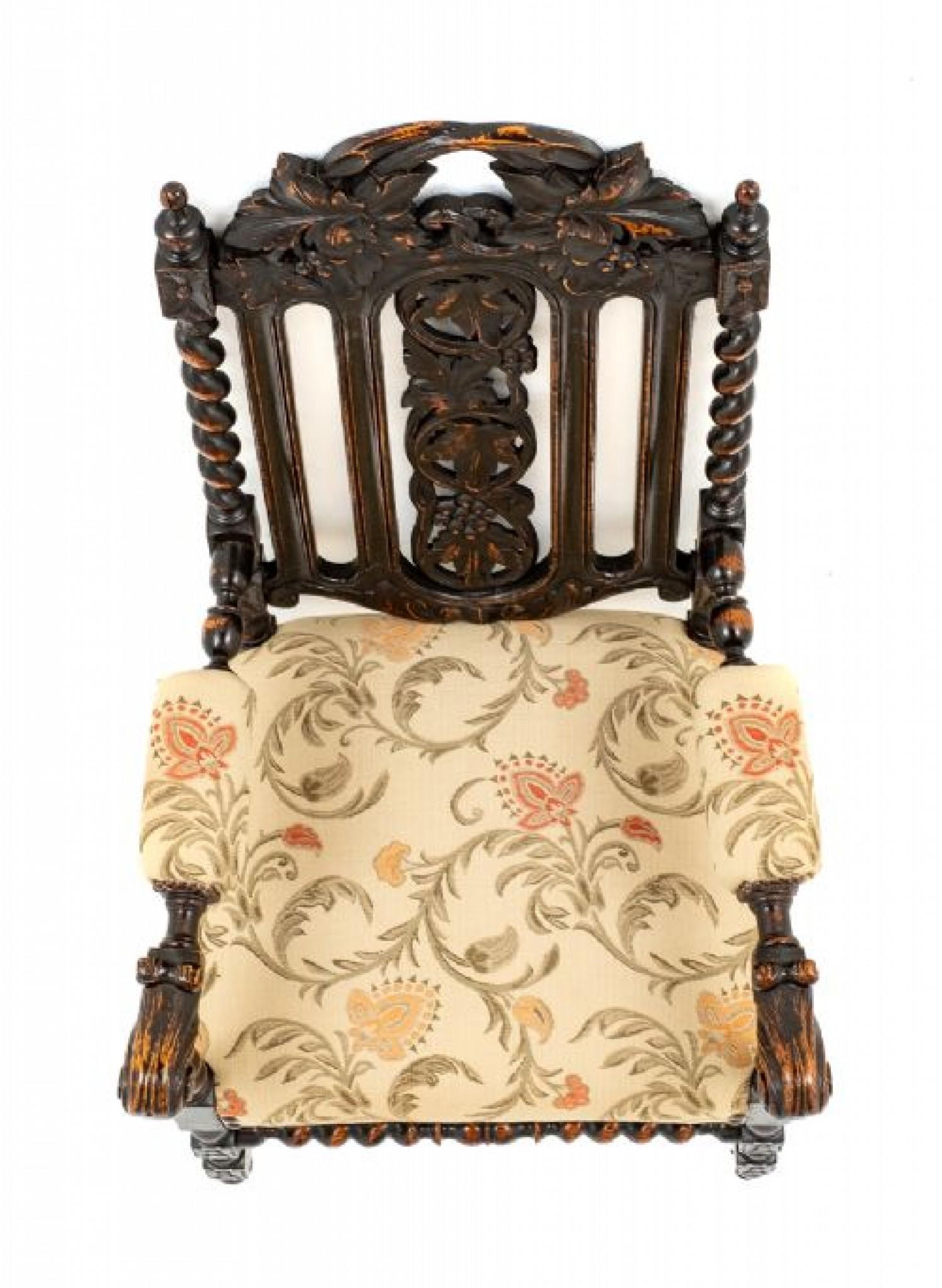 Victorian Oak Dining Set Table and Chairs 1880 5