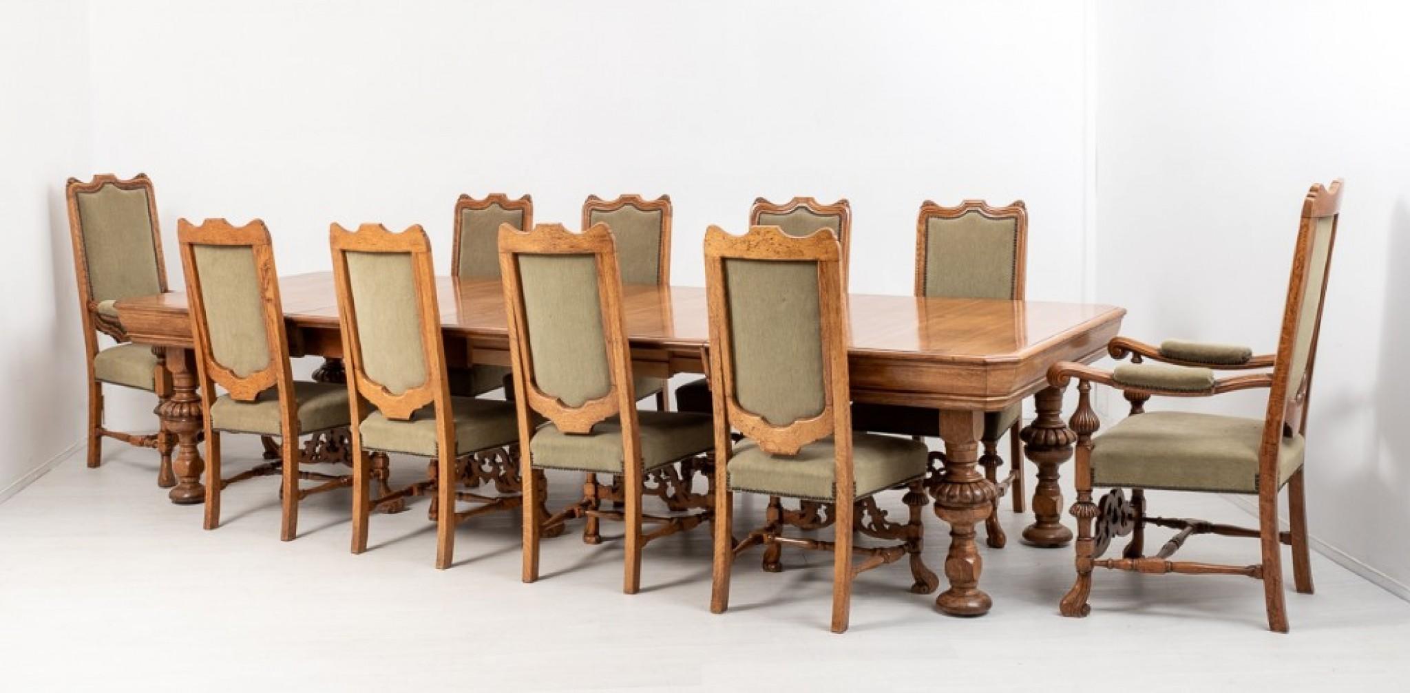 Victorian Oak Dining Set, Table and Chairs Suite, 1880 For Sale 6