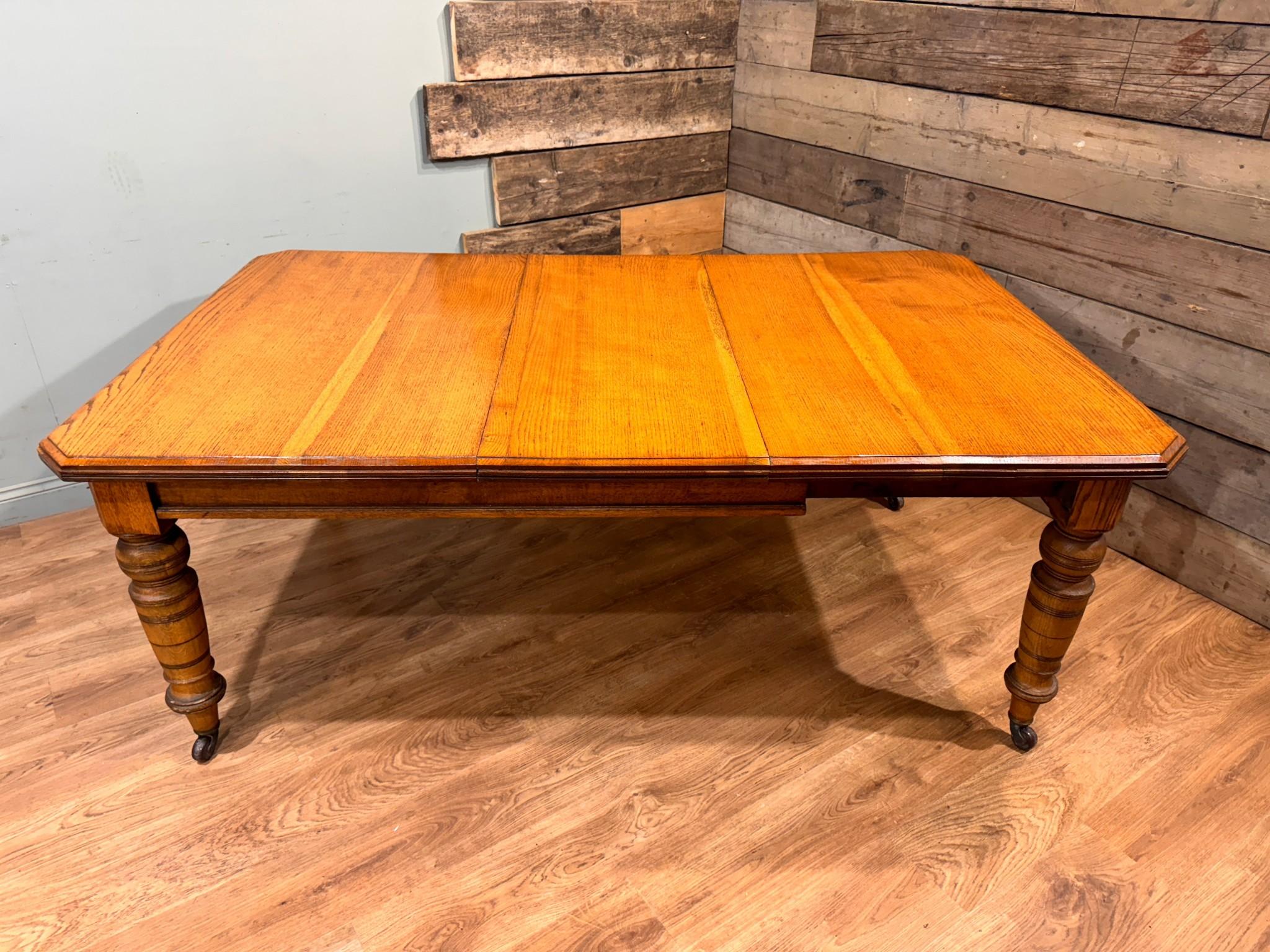 Victorian Oak Dining Table Single Leaf 1890 6
