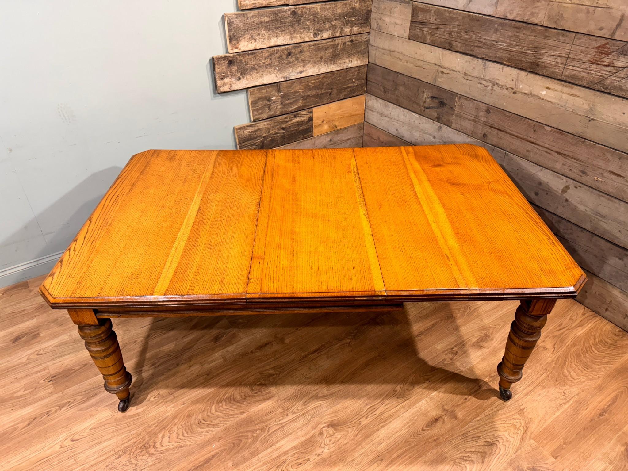Victorian Oak Dining Table Single Leaf 1890 1