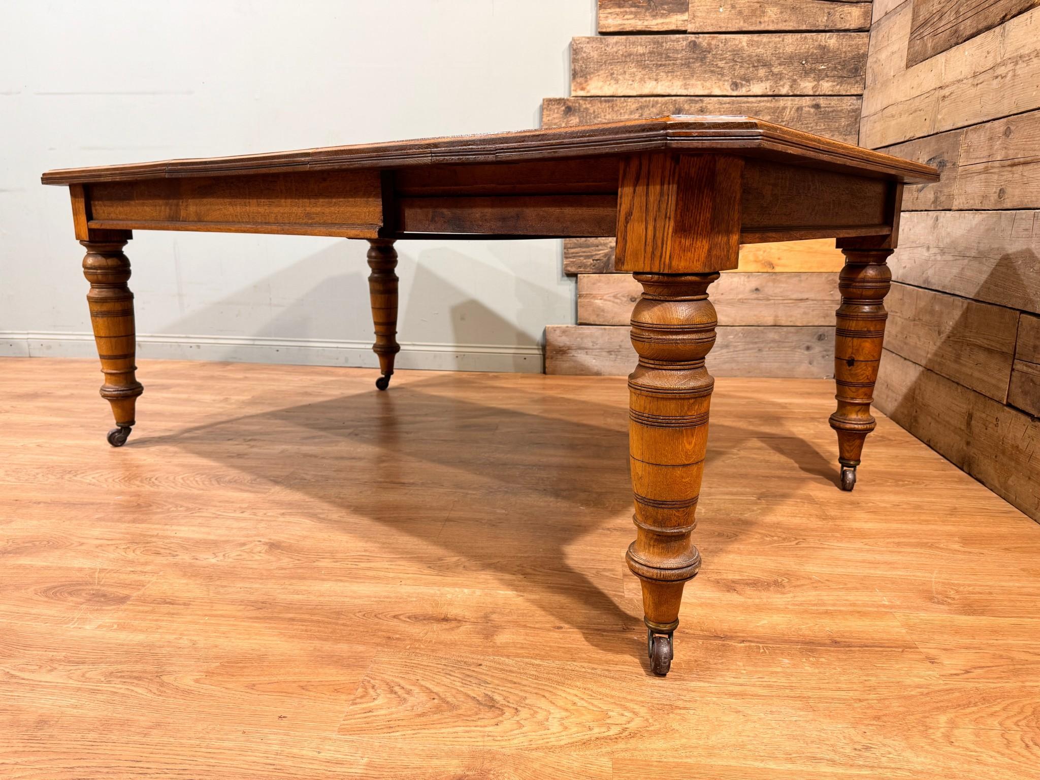 Victorian Oak Dining Table Single Leaf 1890 2