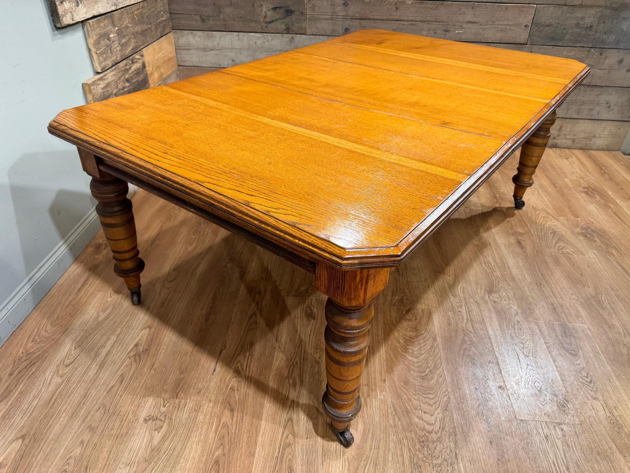 Victorian Oak Dining Table Single Leaf 1890 4