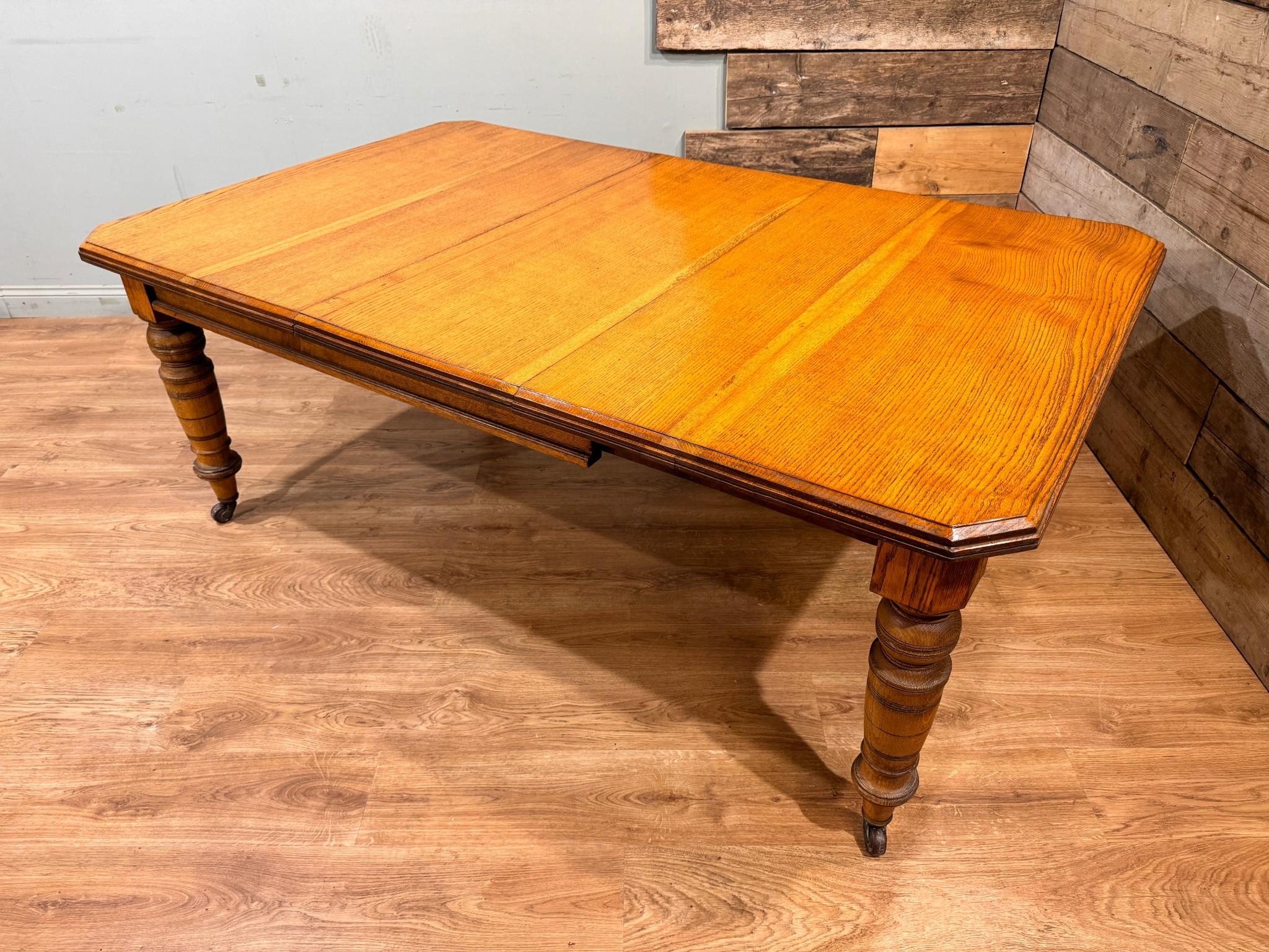 Victorian Oak Dining Table Single Leaf 1890 5