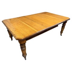 Victorian Oak Dining Table Single Leaf 1890