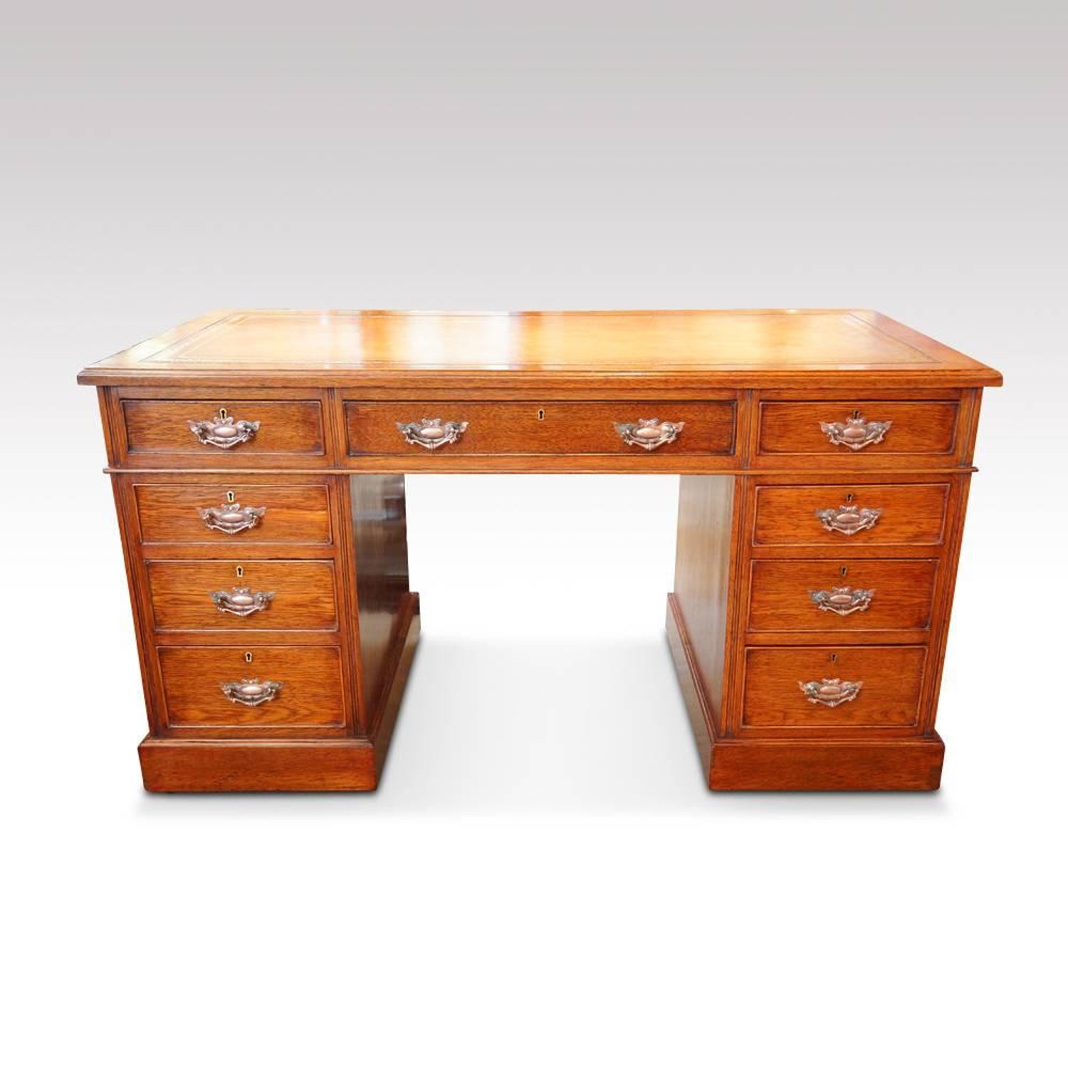 Victorian Oak Double Pedestal Desk At 1stdibs