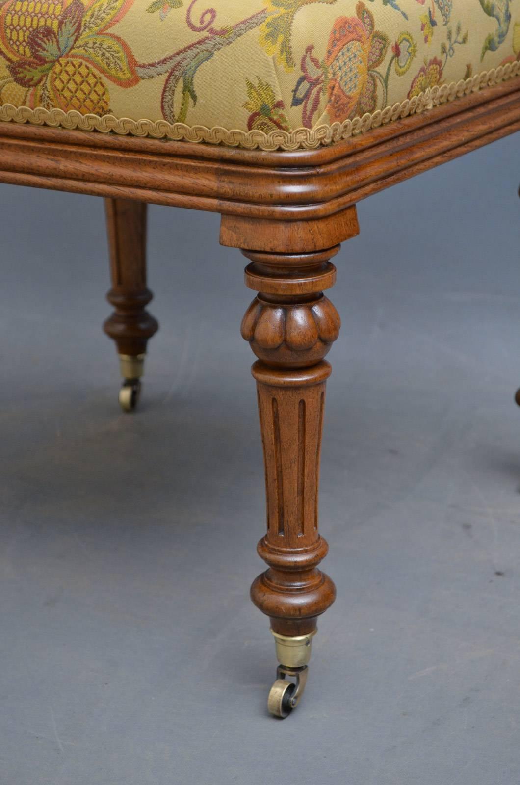 English Victorian Oak Dressing Table Stool