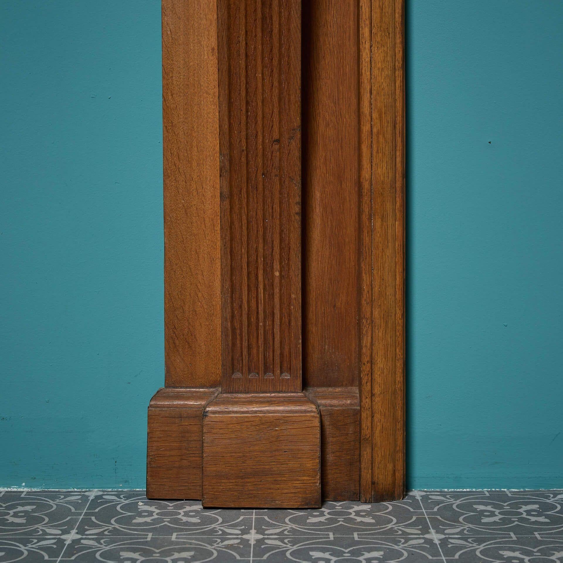 Victorian Oak Fire Mantel In Fair Condition For Sale In Wormelow, Herefordshire