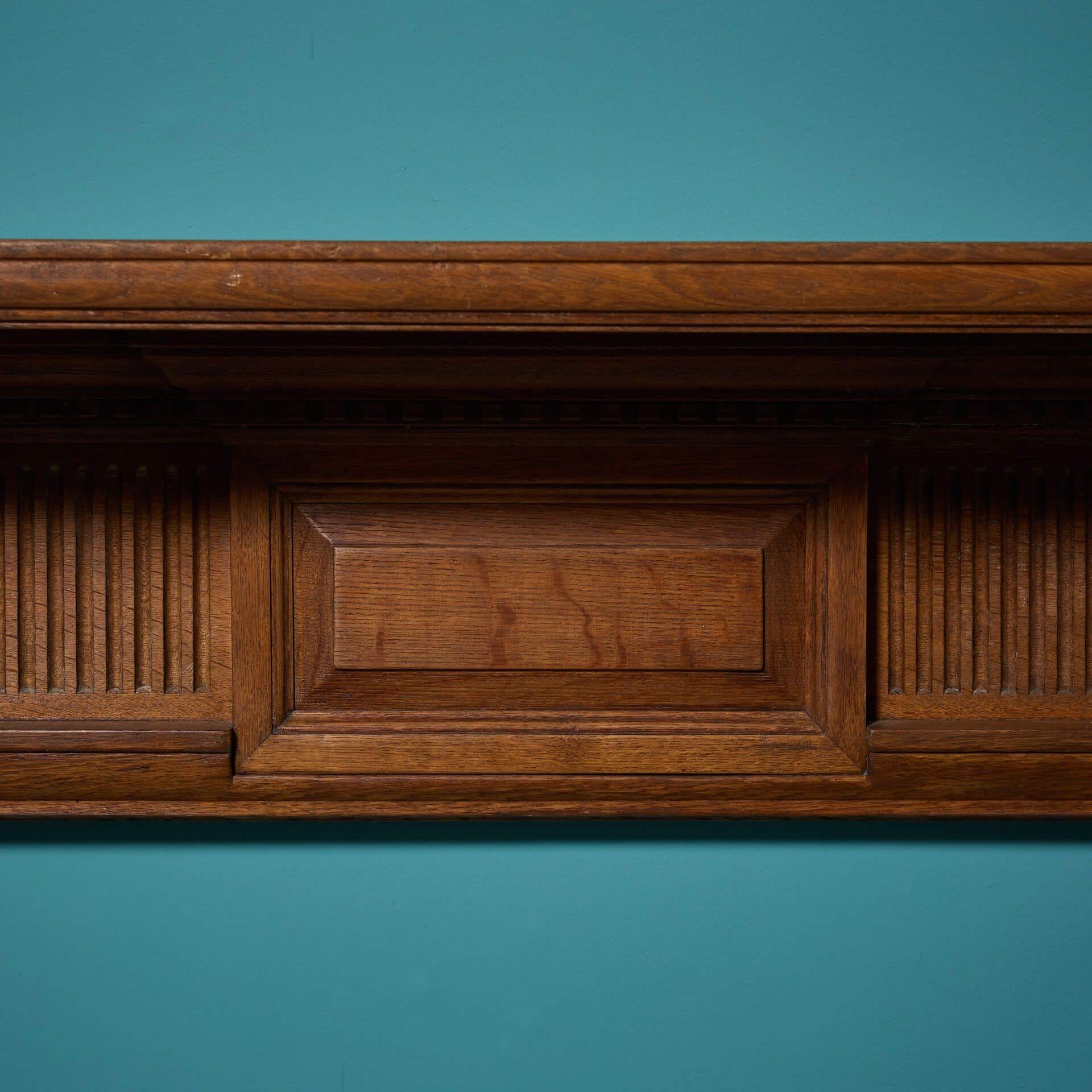 19th Century Victorian Oak Fire Mantel For Sale