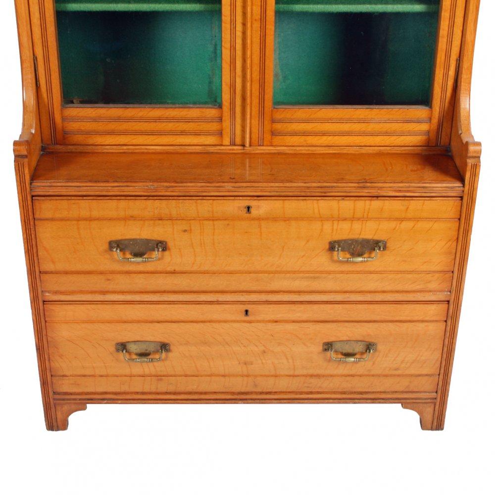 Victorian Oak Glazed Bookcase, 19th Century In Excellent Condition For Sale In Southall, GB