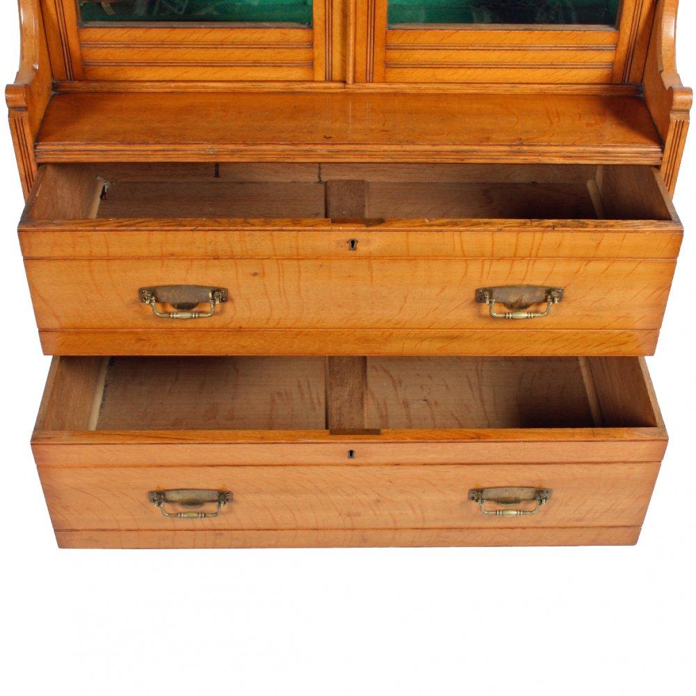 Victorian Oak Glazed Bookcase, 19th Century For Sale 1