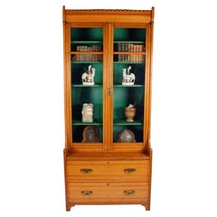Antique Victorian Oak Glazed Bookcase, 19th Century