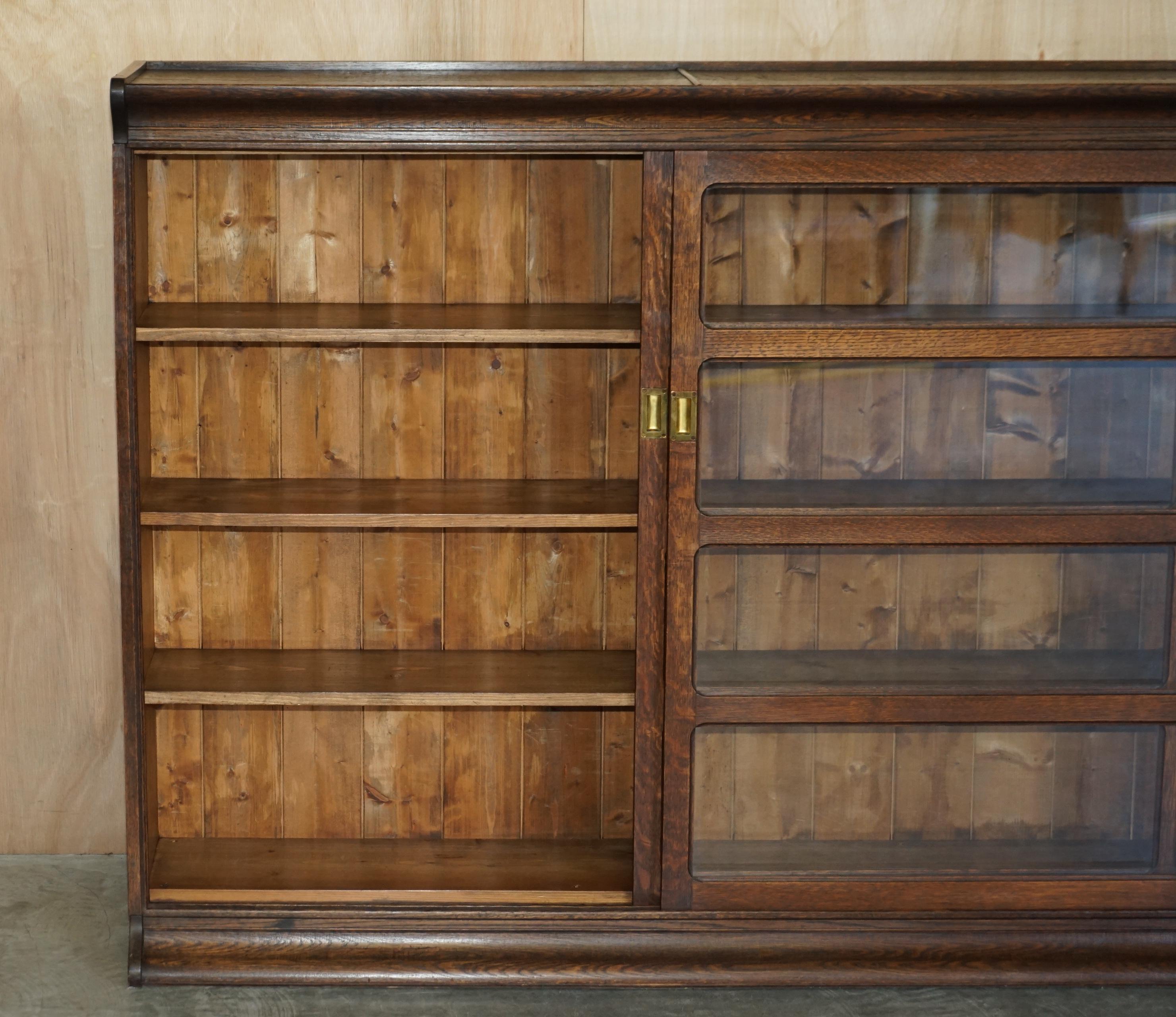 Victorian Oak Haberdashery Apothecary Glazed Door Library Bookcase Sideboard For Sale 11