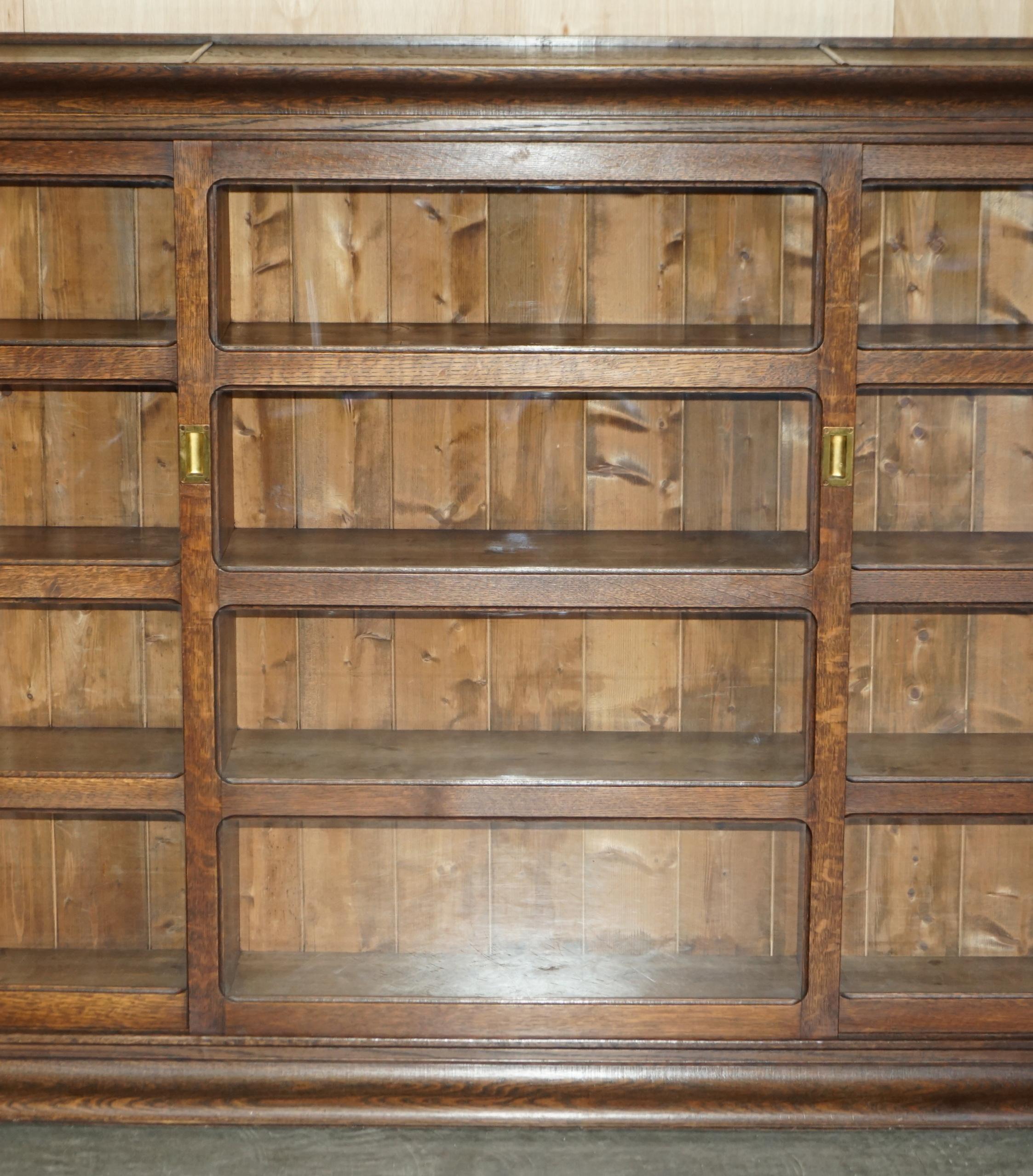 High Victorian Victorian Oak Haberdashery Apothecary Glazed Door Library Bookcase Sideboard For Sale
