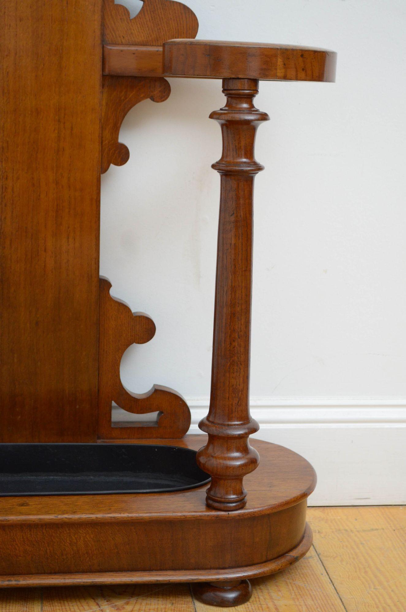 Victorian Oak Hall Stand Coat Stand For Sale 5
