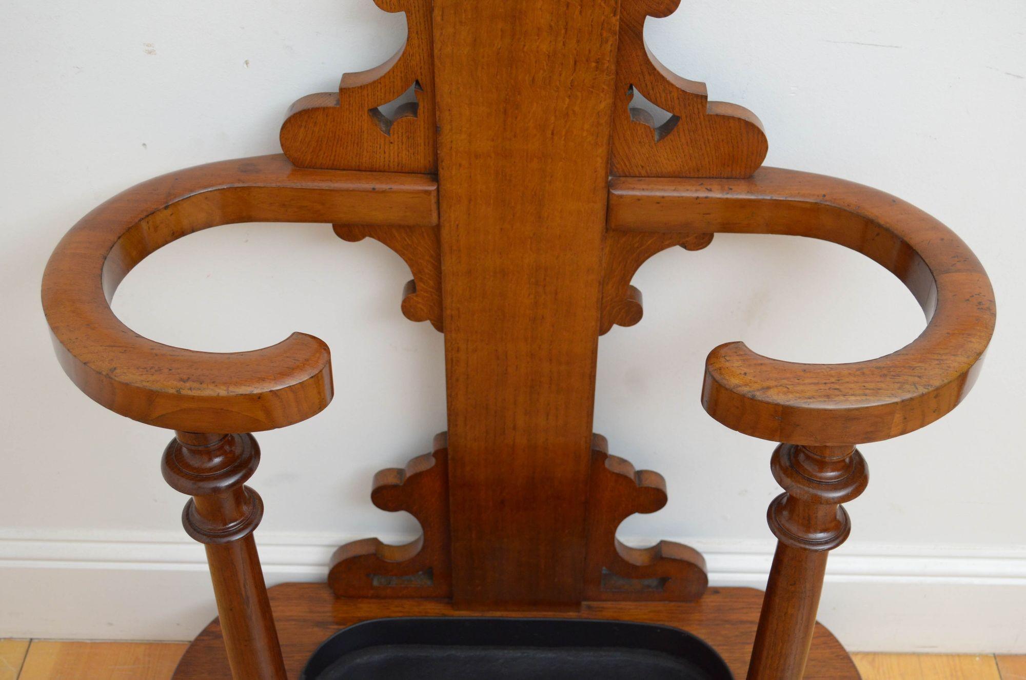 Victorian Oak Hall Stand Coat Stand For Sale 7