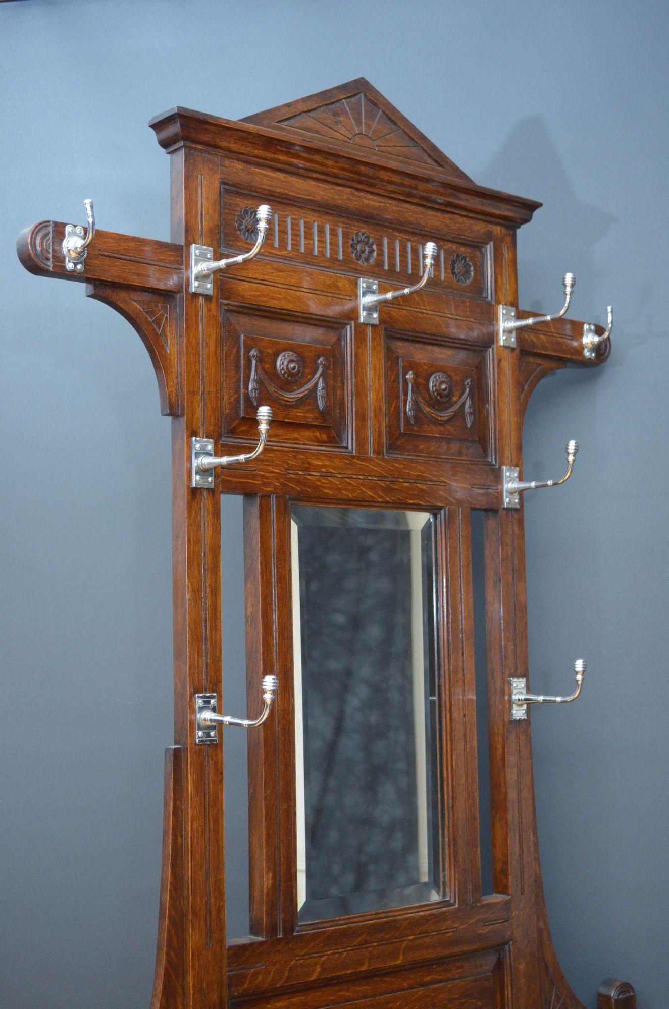 British Victorian Oak Hall Stand in the manner of Christopher Dresser For Sale
