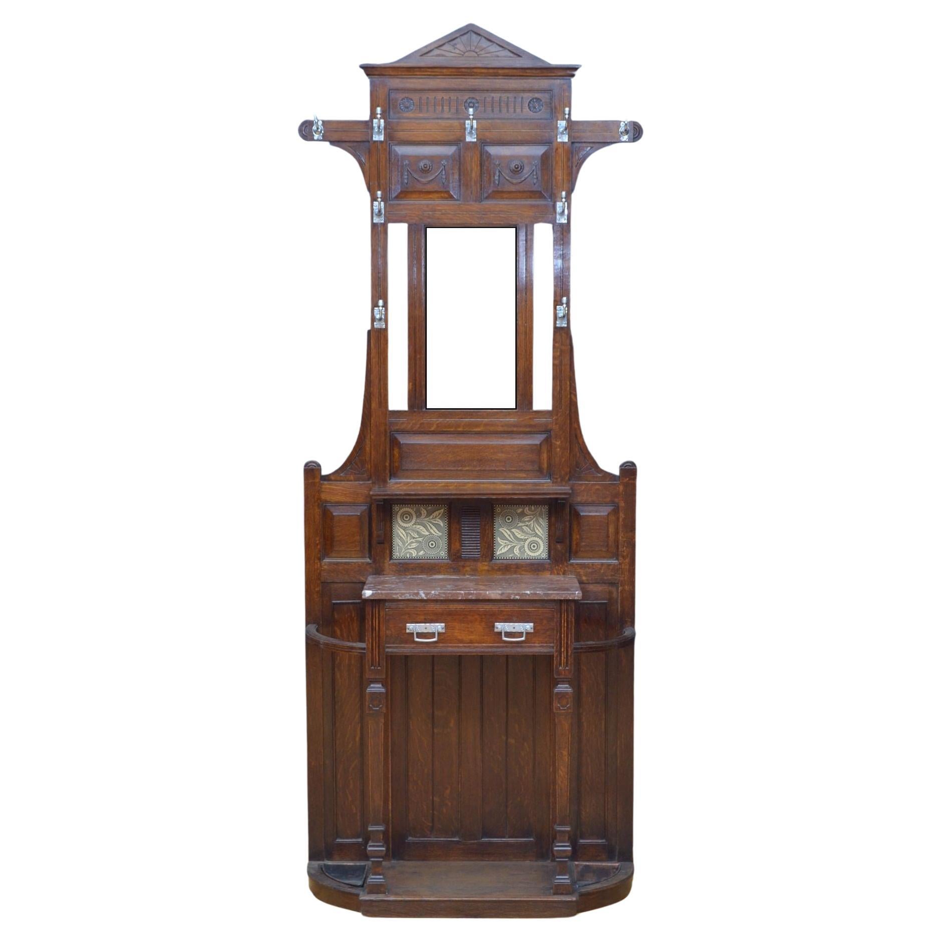 Victorian Oak Hall Stand in the manner of Christopher Dresser