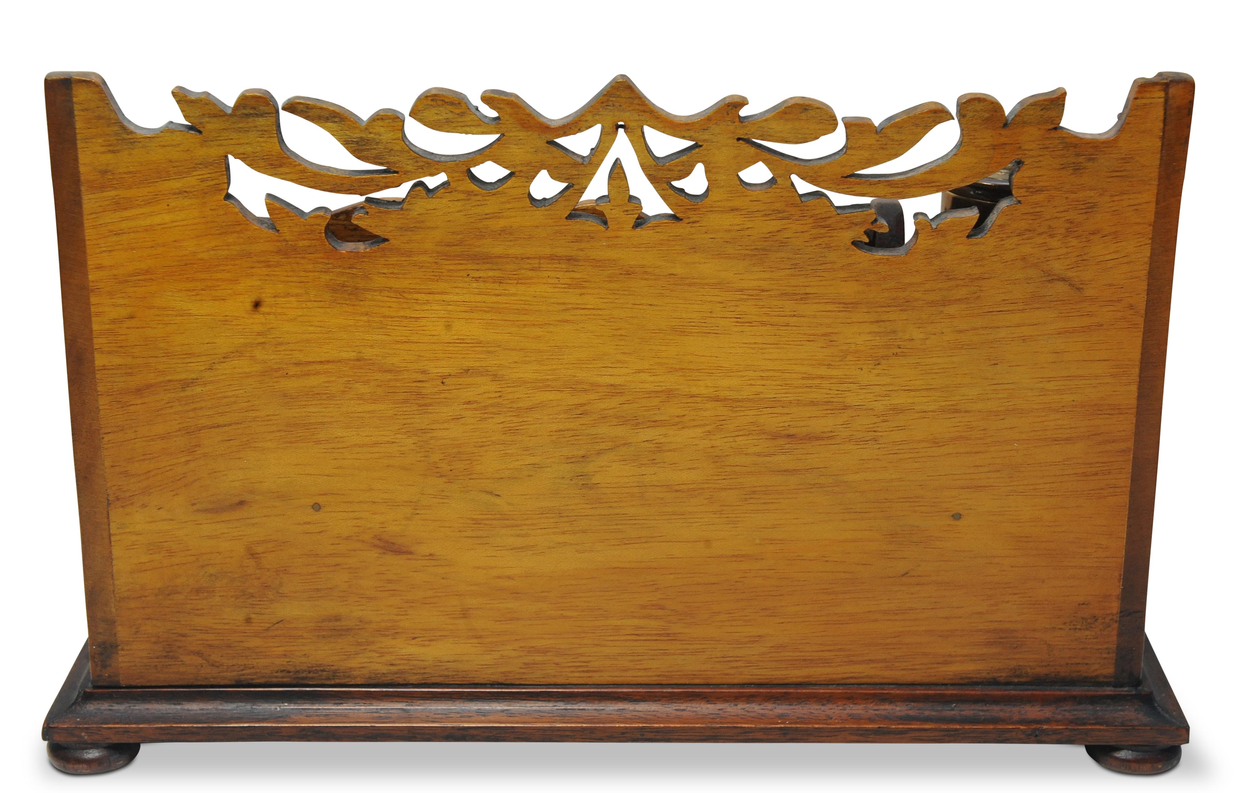 Victorian Oak Hand Crafted Letter Rack With Intricately Cut Art Nouveau Motifs For Sale 1