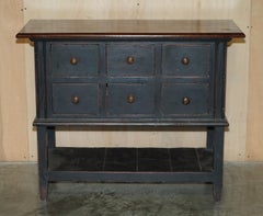 Victorian Oak Hand Painted Haberdashery Apothecary Sideboard Chest of Drawers