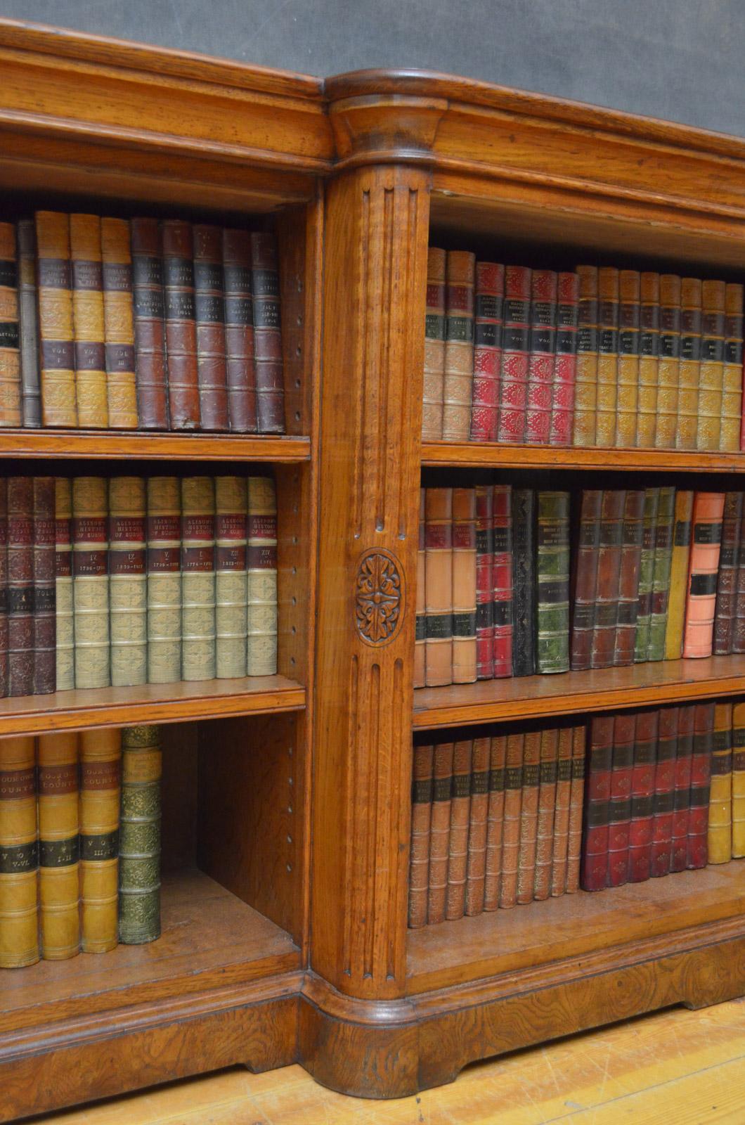 Victorian Oak Low Open Bookcase 3
