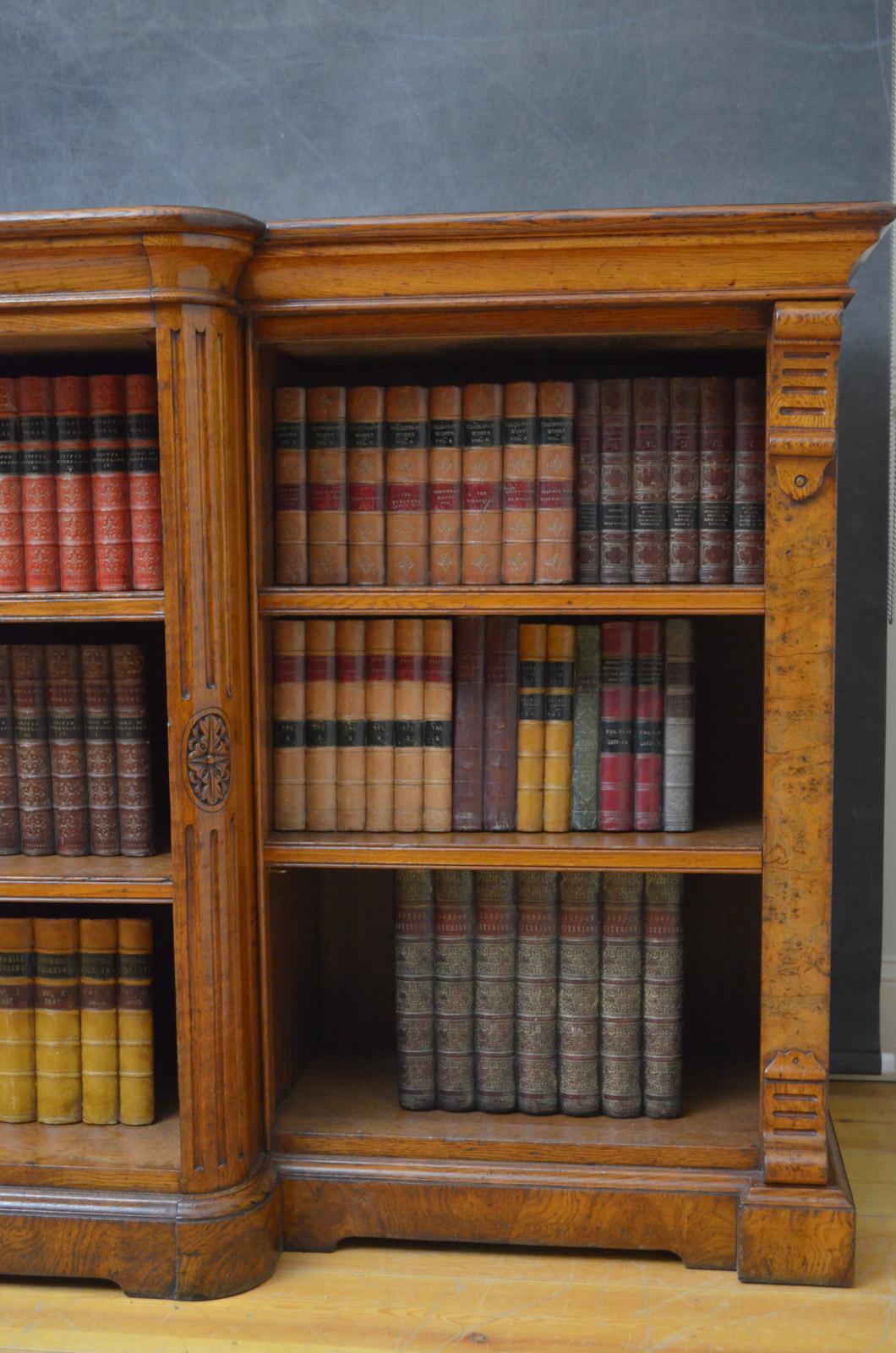 Victorian Oak Low Open Bookcase 5