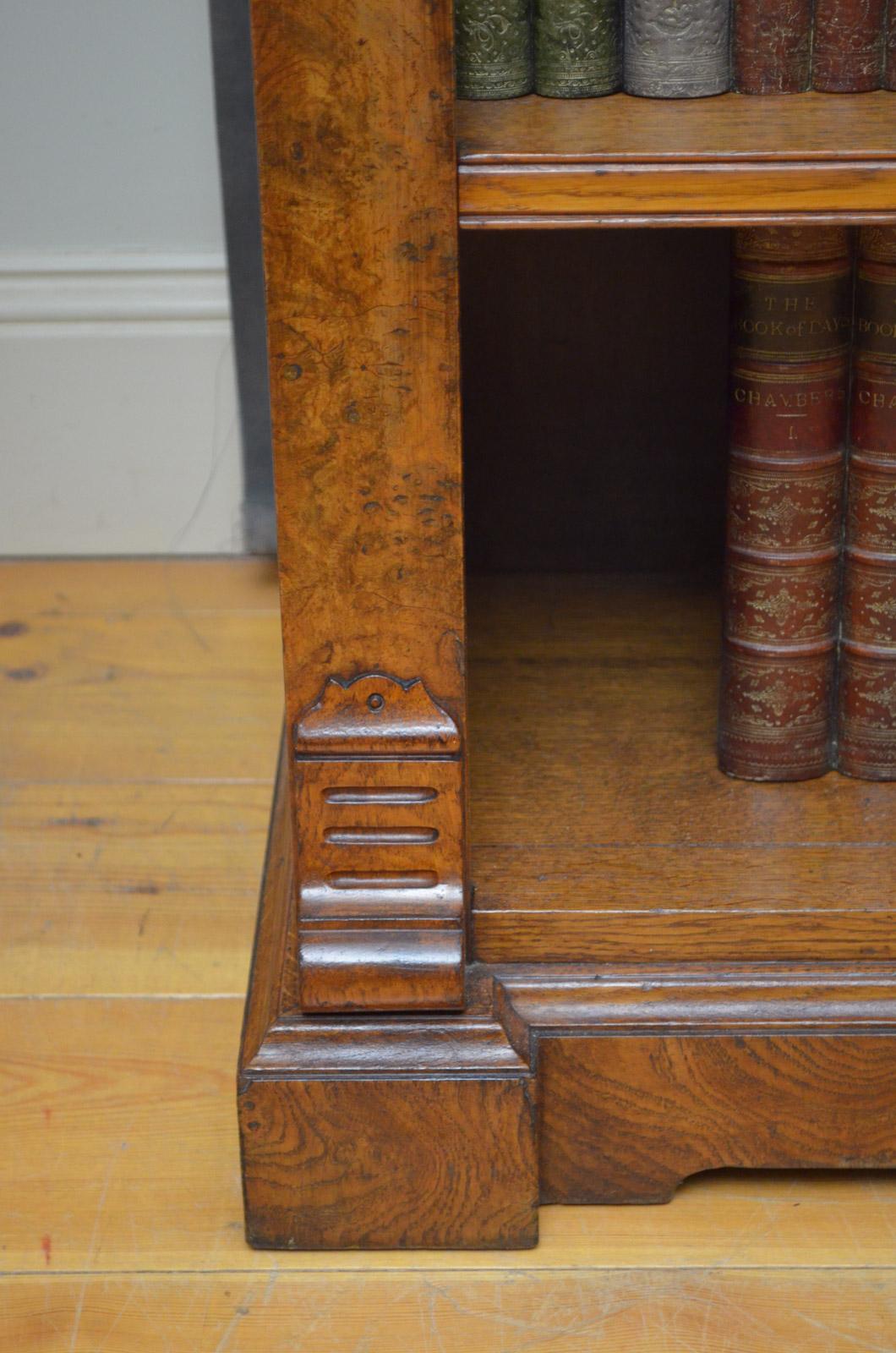 Victorian Oak Low Open Bookcase 2