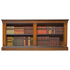 Antique Victorian Oak Low Open Bookcase