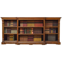 Antique Victorian Oak Low Open Bookcase