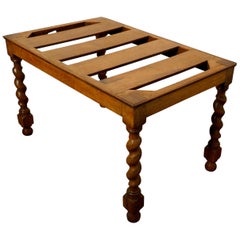 Victorian Oak Luggage Rack, Suitcase Stand