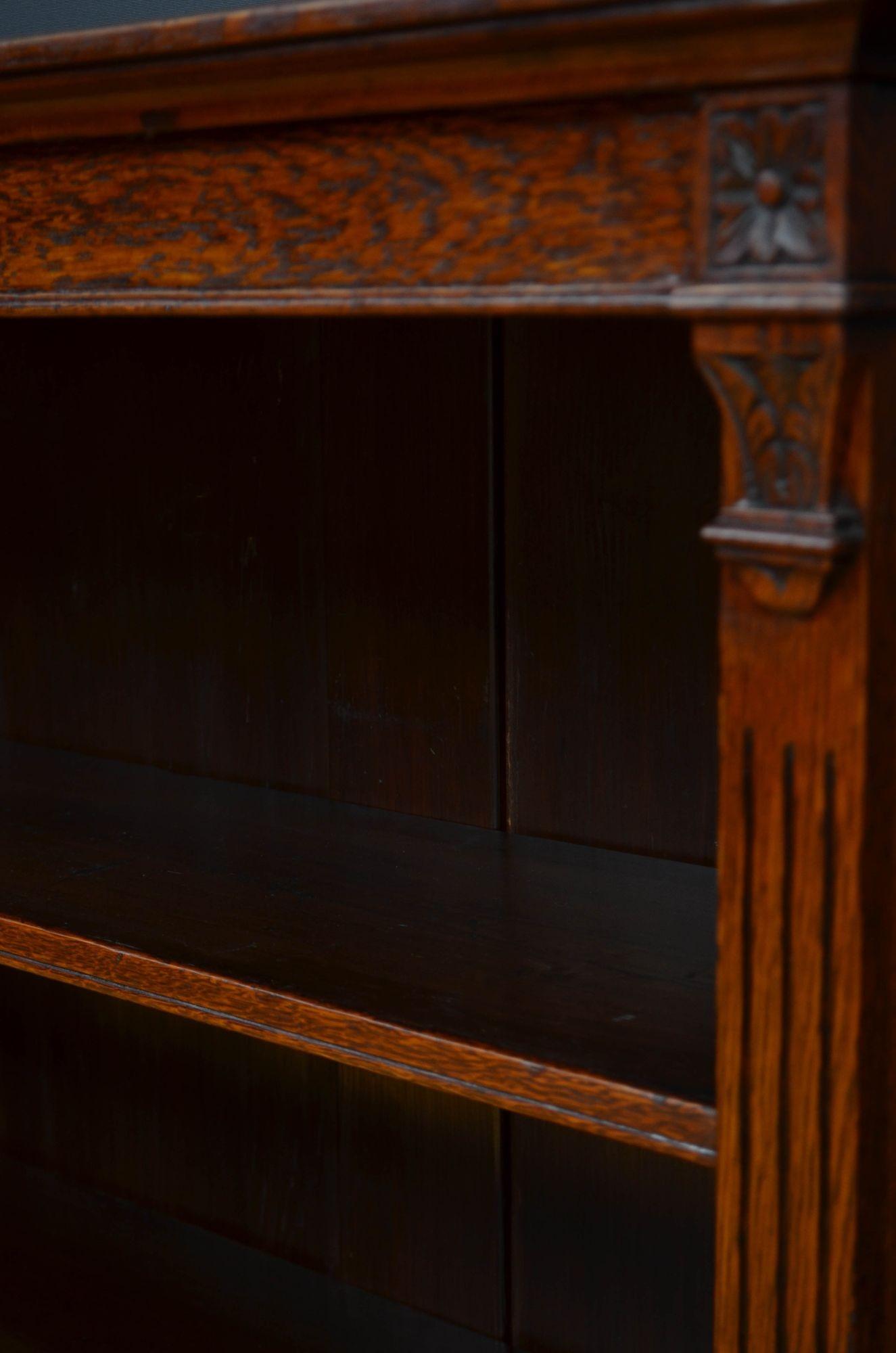 Victorian Oak Open Bookcase c1890 For Sale 4