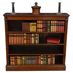 Librería victoriana abierta de roble c1890
