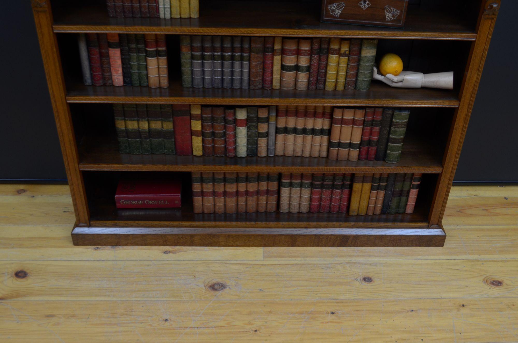 Victorian Oak Open Bookcase For Sale 5