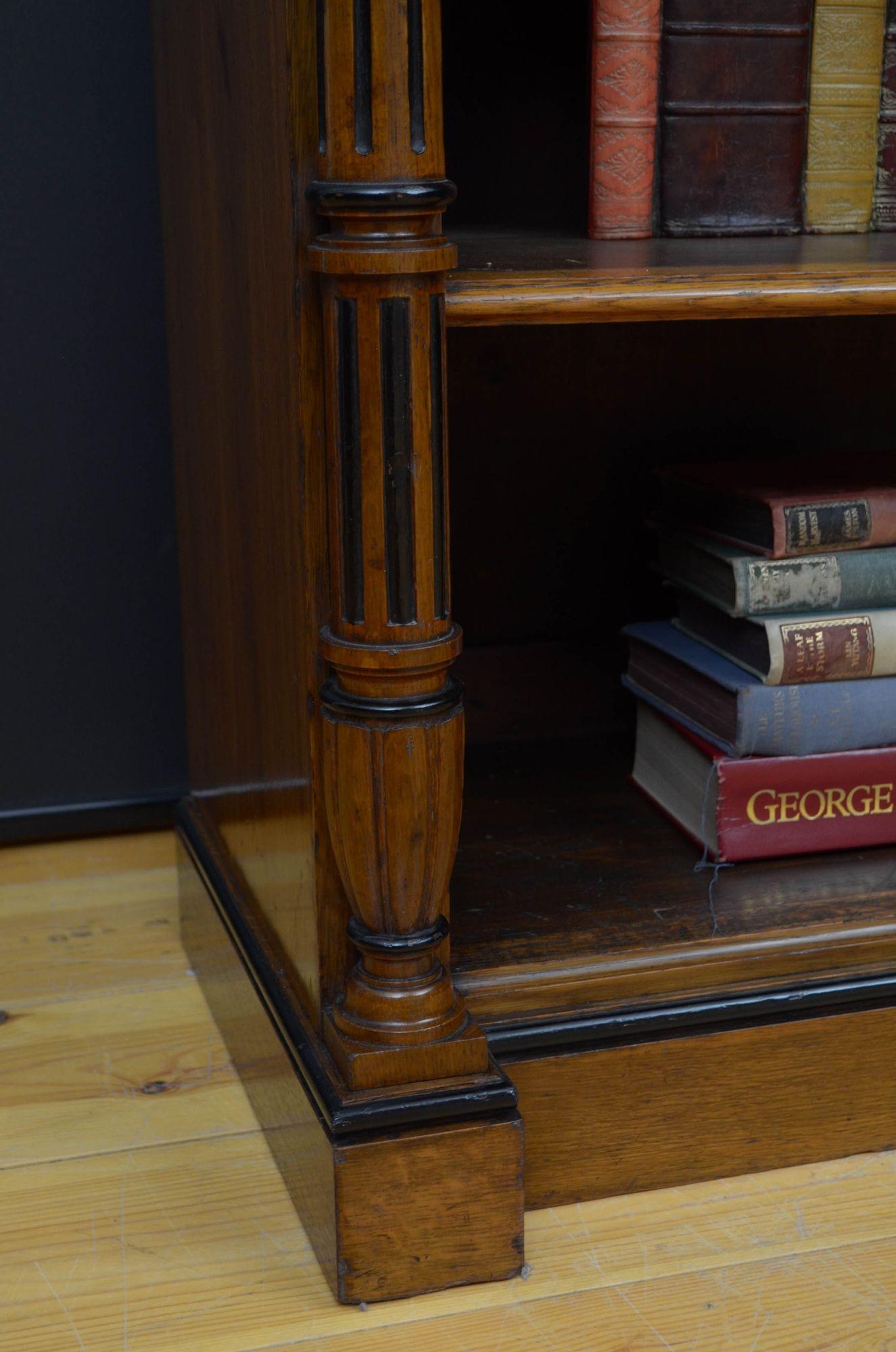 Victorian Oak Open Bookcase For Sale 6