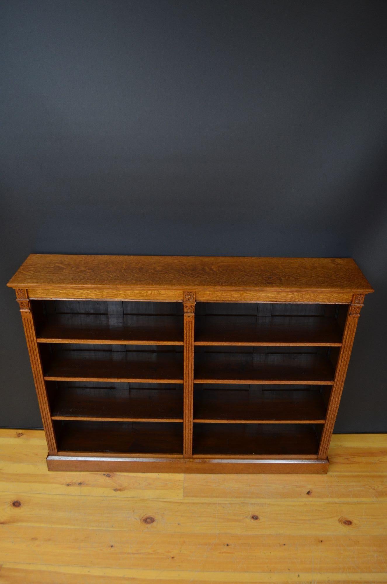 Victorian Oak Open Bookcase For Sale 9